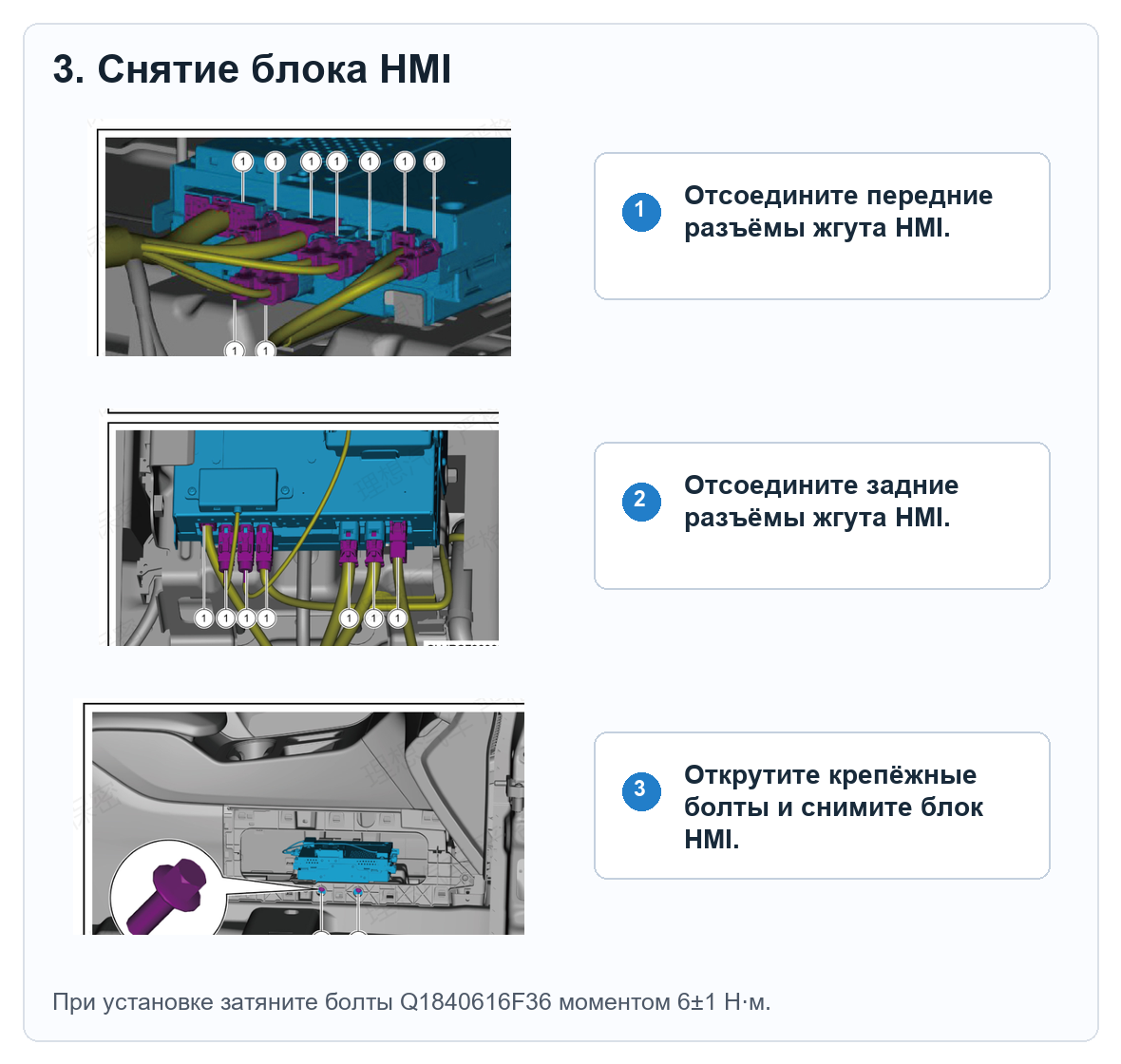 Снятие блока HMI
